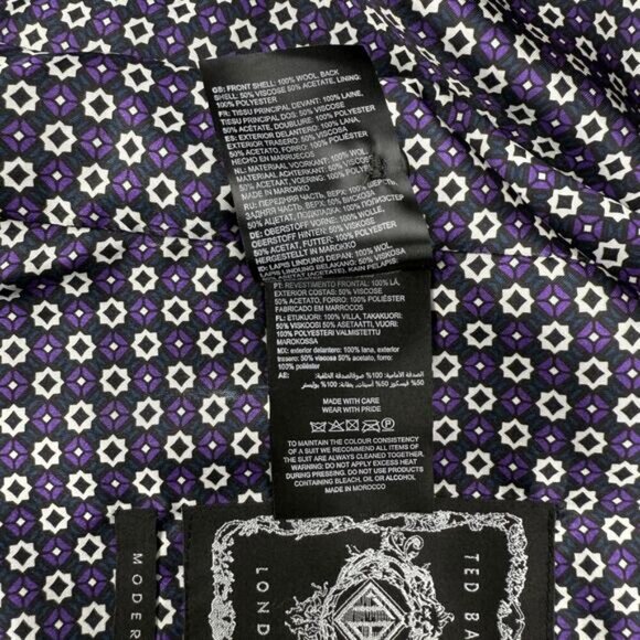 TED BAKER Men's Wool Modern Fit Vest Sz 42R Gray Purple - Picture 4 of 7